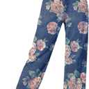 SANGTREE Girls Printed Jeans Baggy Jeans Elastic Waist Casual Wide Leg Denim Pants 6-14 Years (9-10 Years)