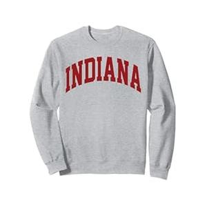 Retro Indiana Men Indiana Women Vintage Red Souvenir Tee IN Sweatshirt, Medium