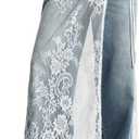 MakeMeChic Women's Lace Skirt Floral Mesh Wrap Tie Side Elegant Coverup Fall Skirts (Large, White)