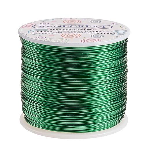 BENECREAT 12 17 18 Gauge Aluminum Wire (18 Gauge,492 FT) Anodized Jewelry Craft Making Beading Floral Wire for Halloween Christmas Frame Handicraft Making, Green