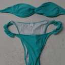 Two Piece Strapless Bikini Set, Sexy High Cut Swimsuits, Size Runs Small (Turquoise)