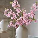 3 PCS Cherry Blossom Branches Artificial Flowers for Spring Indoor Decoration, Faux Plum Blossom 33" Long Stem Silk Flowers for DIY Home Office Wedding Garden Floral Arrangements, Light Pink (A-light Pink)