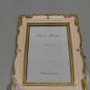 Cuspin 4x6 Vintage Picture Frame Pink and Gold Frame, 4 by 6 Photo Frames Ornate Textured Hand-Crafted Resin with Glass Front for Tabletop Display and Wall Hanging, Retro Design Home Decor