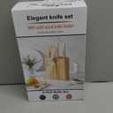 Premium Quality 8-Piece Knife Set with Block, Lightweight and Strong,  Ergonomic Handles for Home,Dishwasher Safe  (Large, White)