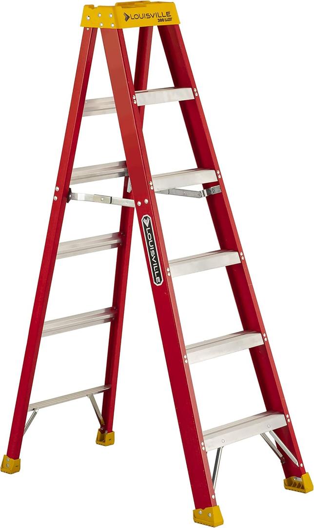Louisville Ladder 6-Foot Fiberglass Step Ladder, 300-Pound Load Capacity, Type IA, L-3016-06