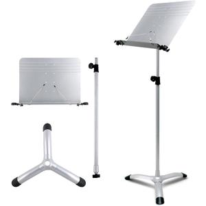 RANMING Music Stand Heavy Duty Music Stand Dual-Use Folding Sheet Music Stand Adjustable Music Note Stand with Microphone Holder Conductor's Sheet Music Stand for Violin,Orchestra (Grey) (66.9inch, Gray)
