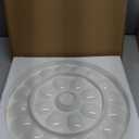 Cabilock Ceramic Deviled Egg Platter, 24-Hole Round Deviled Egg Tray, Kitchen Countertops Fridge Holder, Microwave & Dishwasher Safe for Easter Party Display Entertaining, 13 Inch