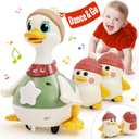 HOLA Baby Toys 6-12 Months Musical Dancing Duck Toy Set with Mama and Babys Tummy Time Toys, Crawling and Interaction Modes 1 Year Old Girl Boy Baby Easter Gifts Stocking Stuffers