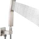 NearMoon Brass Hand Held Shower Head, Luxury High Pressure Shower Kit with Wall Connector and Hose Set, for Bathroom Showering System Contemporary Square Style (Brushed Nickel)