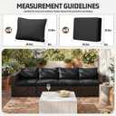 8pcs Outdoor Patio Cushion Covers Replacement, 25.6" Zippered Outdoor Cushion Covers Waterproof, UV Resistant & Washable Patio Furniture Cushion Covers Waterproof for Patio Sectional, Black