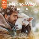 Merino Wool Fingerless Gloves for Men Women Half Finger Gloves Thermal Soft Knit Liner for Hunting Fishing Hiking (Gray, L)