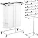 Kolldenn Mobile Blueprint Storage Rack with 6 Clamps 4 Wheels, 24 Inch