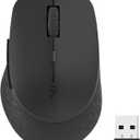 Rapoo M300G Silent Wireless Mouse, Bluetooth for Laptop, 2.4GHz With USB Receiver, 2400 Adjustable DPI Optical Tracking, 1 Year Battery Life, Compatible With PC, Matte Black