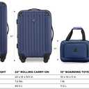 Travelers Club Midtown Hardside 4-Piece Luggage Travel Set, Navy Blue, 26",20",15",10"