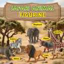 Zippytots 6PCS Safari Animal Figure Toys for Kids 3-5 Realistic Plastic Jungle Animal Figurines African Wildlife Learning Toys for Kids Boys Girls Toddlers