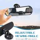 Wuyaoyao 12" Car Rear View Mirror, HD Glass Interior Rear View Mirror with Suction Cup for Windshield, Anti-Glare Adjustable Rearview Mirrors for Cars Trucks SUVs Boats, Car Accessories