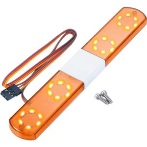 Simulation RC Car Police Lights Multi-Function Night Flash LED Light Lamp Roof Light Decoration Compatible with 1/8 1/10 RC Model Car for HSP TRX4 Tamiya CC01 4WD Axial SCX10 (Orange)