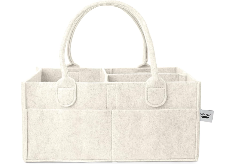 Mr. Pen- Baby Diaper Caddy Organizer, Beige, Medium, Nursery Storage Bin and Car Organizer for Diapers and Baby Wipes, Beige