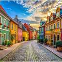 AIIKES 7x5ft Modern Paris Street Landscape Backdrop Nordic City Scenery Photography Background Living Room Home Decor Banner Photo Studio Props XY168