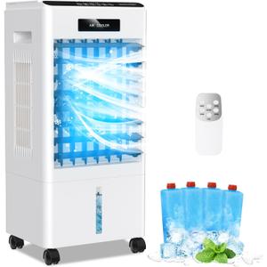 Portable Air Conditioners, 3-IN-1 Evaporative Swamp Air Cooler 8L, Windowless Portable AC with Remote, Fast Cooling, 7H Timer, Oscillation 90, 3 Modes Air Conditioner Portable for Room Bedroom(Black)