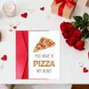 2 x LYMEQING Romantic Valentines Day Card for Him Her, Cute Valentines Day Gift Card for Wife Husband Boyfriend Girlfriend (You Have a Pizza My Heart) (#167)