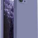 Vooii Compatible with iPhone 11 Pro Case, Upgraded Liquid Silicone with [Flat Edges] [Camera Protection] [Soft Anti-Scratch Microfiber Lining] Phone Case for iPhone 11 Pro 5.8 inch - Lavender Grey