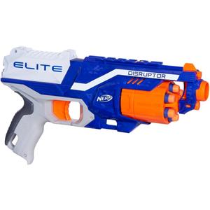 NERF Disruptor Elite Blaster - 6-Dart Rotating Drum, Slam Fire, Includes 6 Official Nerf Elite Darts - for Kids, Teens, Adults, Multi Color