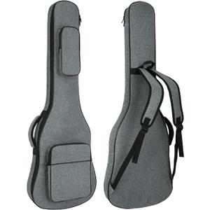 MUZNOTE Electric Guitar Bag Padded Electric Guitar Gig Bag 11.5mm Padding Soft Guitar Case with Neck Strap, Back Hanger Loop, Grey