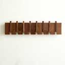 QUELLANCE Wood Coat Rack Wall Mount, Coat Hooks Hanger Wall Mounted, Heavy Duty Wall Coat Rack with 6 Hooks for Hanging Coats/Keys/Hats/Robe&Towels/Plants/Bags, Walnut
