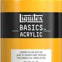 Liquitex BASICS Acrylic Paint, 400ml (13.5-oz) Bottle, Cadmium Yellow Deep Hue