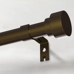 Heavy Duty Curtain Rods for Windows 48 to 84 Inch, 1 Inch Bronze Window Curtain Rod for Bedroom, Living Room, Outdoor, Adjustable Easy Install Curtain Rods, Modern Elegant(A1,Bronze,30"-90")