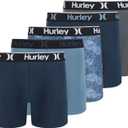 Hurley mens 5 Pack Stretch Boxer Briefs (Large, Dypsis Leaves Combo)