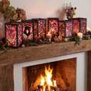 Retisee 24 Pcs Valentine's Day Decorations Paper Lanterns Craft Kits Valentine's Day Candles Holders Paper Boxes Lanterns DIY Craft Kits for Home Decorations Art Project