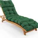 Outdoor Chaise Lounge Cushions 75.1x22.8x4.7 Inch, Waterproof Lounge Chair Cushions for Pool, Patio, Deck, Lawn, Fade Resistant Lounge Cushions for Outdoor Furniture with Ties, Forest Green