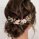 EARENT Wedding Hair Accessories Gold Bridal Hair Vine Brides Hair Pieces for Women