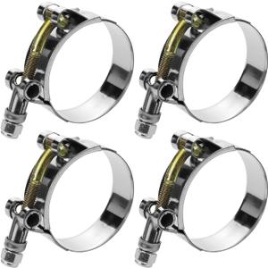 4 Pack 1.25" T-Bolt Hose Clamps, 304 Stainless Steel Turbo Intake Clamp, Working Range 36mm-44mm for 1.25" Hose ID