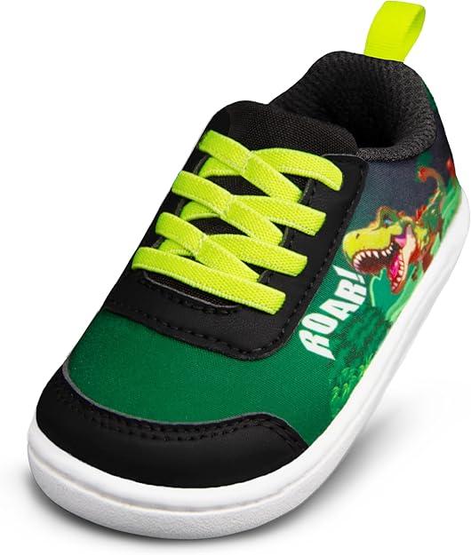 SKYWHEEL Toddler Boys and Girls Casual Shoes with Hook and Loop Breathable Mesh Upper Lightweight Non-Slip Outsole Zero Drop Barefoot Tennis Shoes for Running Walking School Winter Fall Spring, Size 8