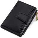 Airkit Small Wallet Women RFID Blocking Soft Leather Bifold Compact Card Holder Wallet for Women with Zipper Coin Pocket 4 ID Window