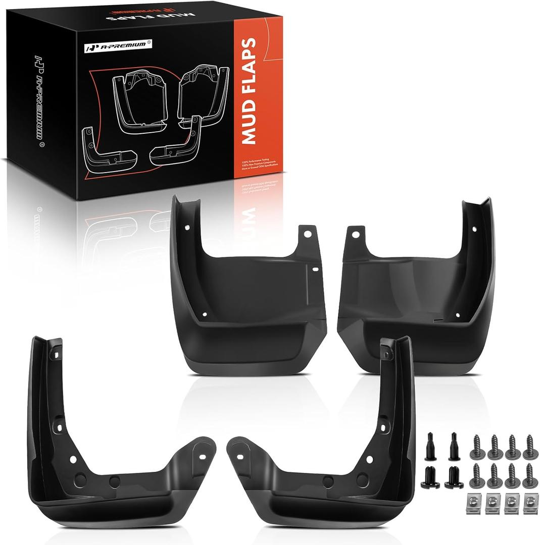 A-Premium Mud Flaps Compatible with Honda Odyssey 2014 2015 2016 2017 Mini Passenger Van, No Drilling Required Mud Guards with Hardware Accessories, Set of 4 Front and Rear
