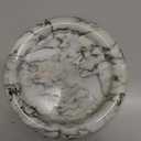 Marble Natural Round Bathroom Vanity Serving Tray, Decorative Storage Tray Circular Edge (Cloud Green)