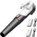 Litheli 20V Cordless Leaf Blower, Dual 2×2.0Ah Batteries Included, 350CFM/85MPH, 2-Speed Lightweight Handheld Electric Blower for Lawn, Patio, Dust & Leaves