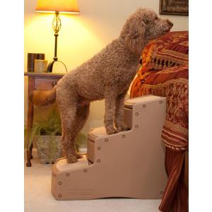 Pet Gear Easy Step III Extra Wide Pet Stairs, Camel
3 Step, For Cats/Dogs, Removable Washable Carpet Treads, Supports 200 Pounds, No Tools Required