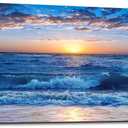 canvas wall art for living room Blue Ocean Sea sun landscape painting bathroom Wall Decor Ready to Hang for Home Decorations office family bedroom kitchen Works canvas Prints pictures 20" x 40"inch