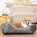 Dog Bed for Small Dogs Washable, Super Soft Durable Cat Bed, Warming Soft Calming Puppy Bed Pet Bed with Anti-Slip Bottom, Grey, 20 x 19 x 6inch