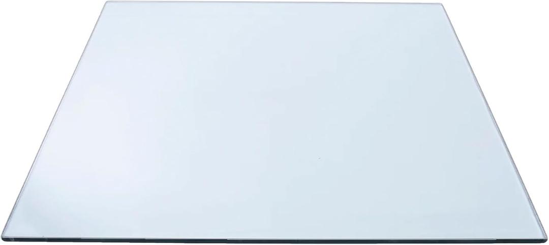 STONELITE FURNITURE Glass Table Top - 24" Square, 1/2" Thick Tempered Glass - 26 Pounds - Rounded Edge (24 Inch Square)