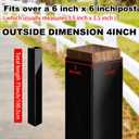 1 Pcs 6 x 6 x 39.4 Inches(Actual 5.5 x 5.5) Post Sleeve Vinyl, Matte Black