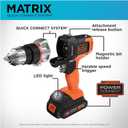 BLACK+DECKER 20V MAX MATRIX Drill, Power Tool Combo Kit, 6-Tool Set, Cordless Tool Set (BDCDMT1206KITC)