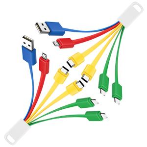 Herfair Short Multi Charging Cable 6 in 1 Portable Travel Charger for Multiple Devices with iPhone Type C Micro-USB Connectors for Cellphone, Tablet, Bluetooth Earphones, etc (Multi-Colored)