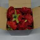 Thiccywoov 50 Pcs Artificial Flowers, 3.2 Inches Silk Rose Head Flowers Fake No Stem for Wedding Bridal Bouquet Home Floral Decor DIY Centerpieces Arrangements Party Tables Decoration(Red)