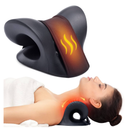 Neck Stretcher for Neck Pain Relief, Heated Cervical Traction Device Pillow with Graphene Heating Pad, Neck and Shoulder Relaxer for TMJ Pain Relief and Cervical Spine Alignment (Black)